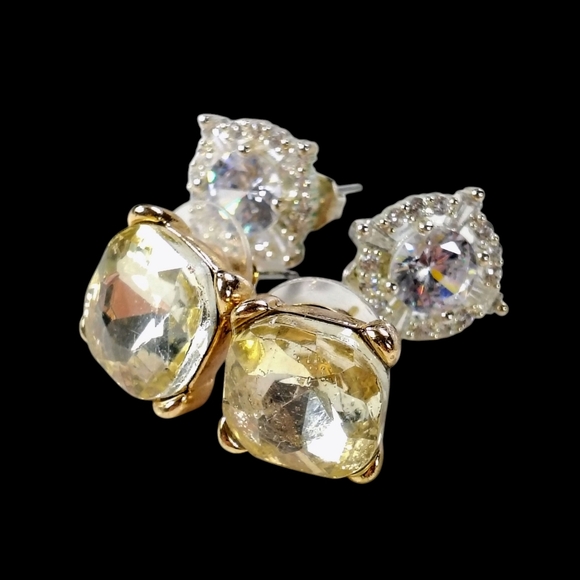 Crystal Accents Cluster Earrings with - Picture 14 of 14